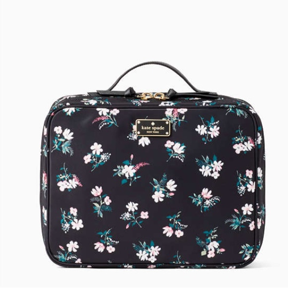 Kate Spade Black Floral Women's Cosmetic Bag